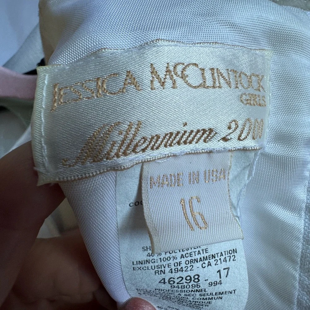 Vintage Jessica McClintock Cream Lace Kids Dress